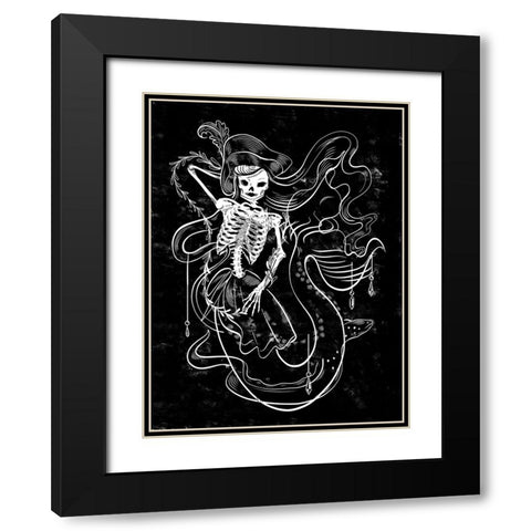 Pirate Mermaids II Black Modern Wood Framed Art Print with Double Matting by Marr, Laura