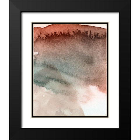 Red Ochre Abstract IV Black Modern Wood Framed Art Print with Double Matting by Green, Jacob