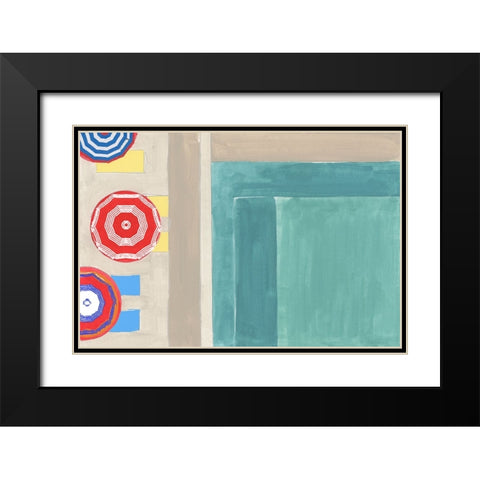 By the Pool I Black Modern Wood Framed Art Print with Double Matting by Cartissi