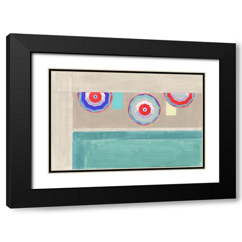 By the Pool II Black Modern Wood Framed Art Print with Double Matting by Cartissi