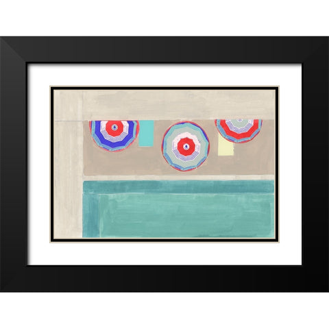 By the Pool II Black Modern Wood Framed Art Print with Double Matting by Cartissi