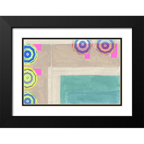 By the Pool III Black Modern Wood Framed Art Print with Double Matting by Cartissi