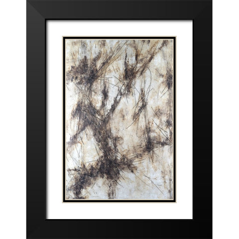 Etched stone I Black Modern Wood Framed Art Print with Double Matting by Willett, Michael
