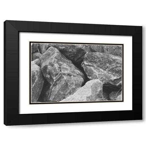 Found Textures VII Black Modern Wood Framed Art Print with Double Matting by Johnson, Jason