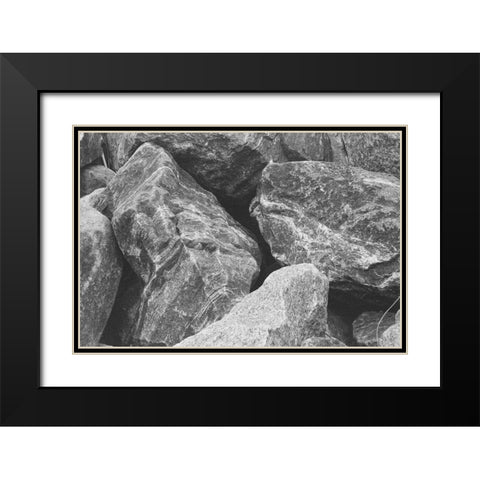 Found Textures VII Black Modern Wood Framed Art Print with Double Matting by Johnson, Jason