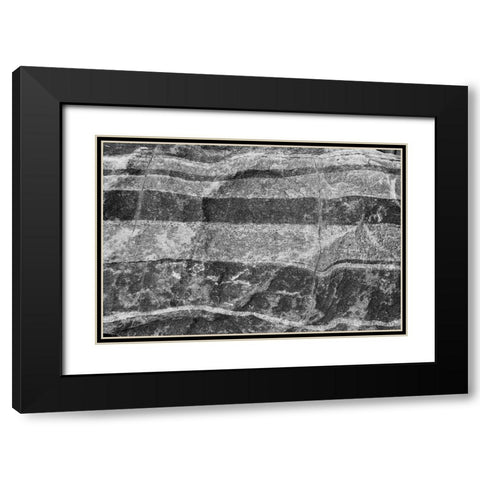 Found Textures XI Black Modern Wood Framed Art Print with Double Matting by Johnson, Jason