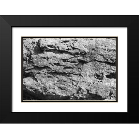 Found Textures XV Black Modern Wood Framed Art Print with Double Matting by Johnson, Jason