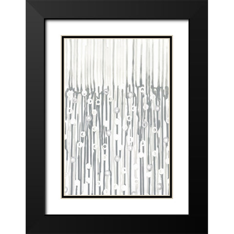 Silver Rain I Black Modern Wood Framed Art Print with Double Matting by Lam, Vanna