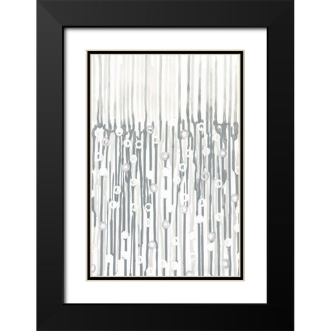 Printed Silver Rain I Black Modern Wood Framed Art Print with Double Matting by Lam, Vanna