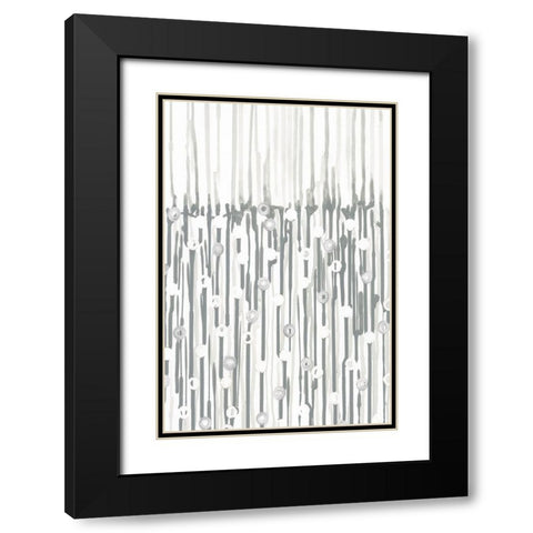 Silver Rain II Black Modern Wood Framed Art Print with Double Matting by Lam, Vanna