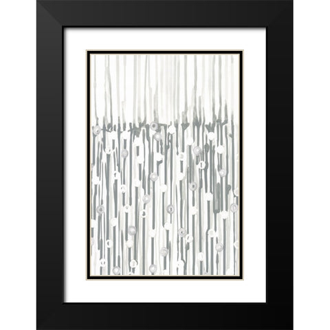 Silver Rain II Black Modern Wood Framed Art Print with Double Matting by Lam, Vanna