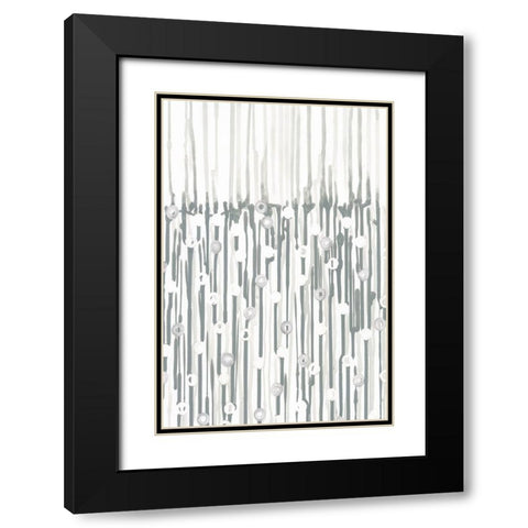 Printed Silver Rain II Black Modern Wood Framed Art Print with Double Matting by Lam, Vanna