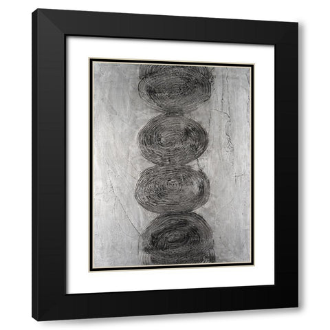 Stacked Halos I Black Modern Wood Framed Art Print with Double Matting by Willett, Michael
