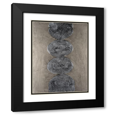 Stacked Halos III Black Modern Wood Framed Art Print with Double Matting by Willett, Michael