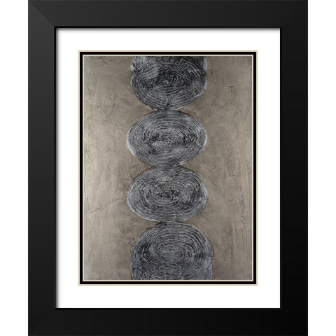 Stacked Halos III Black Modern Wood Framed Art Print with Double Matting by Willett, Michael