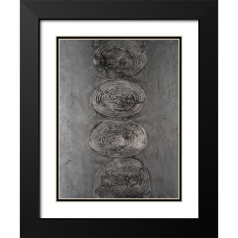 Stacked Halos IV Black Modern Wood Framed Art Print with Double Matting by Willett, Michael