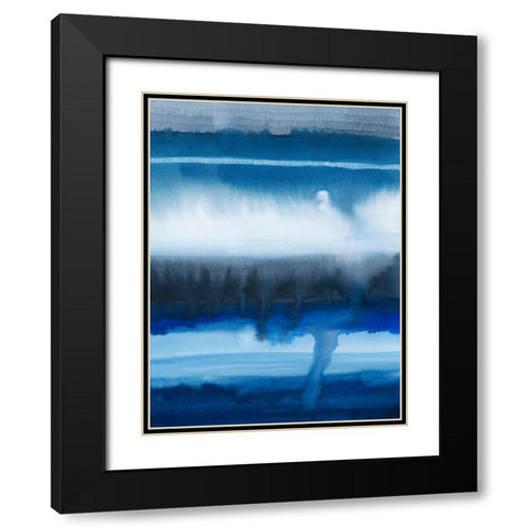 Deep Blue Shore I Black Modern Wood Framed Art Print with Double Matting by Popp, Grace