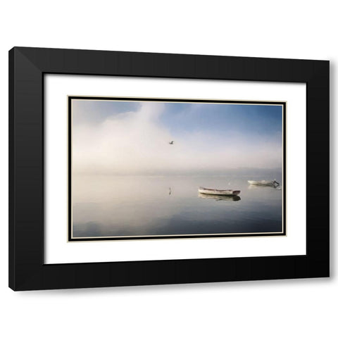 Boats at Dawn Black Modern Wood Framed Art Print with Double Matting by Curinga, Kim