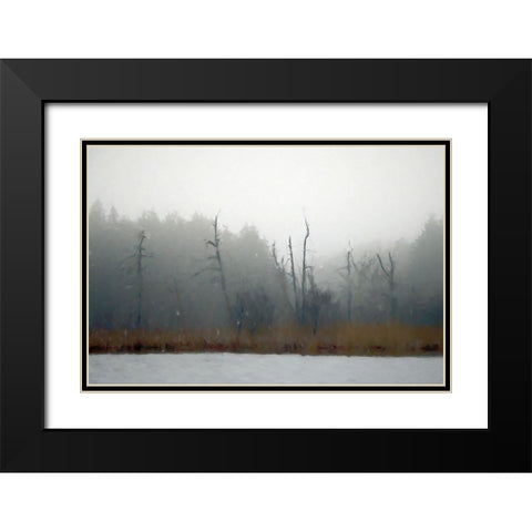 Desolate Beach Black Modern Wood Framed Art Print with Double Matting by Curinga, Kim