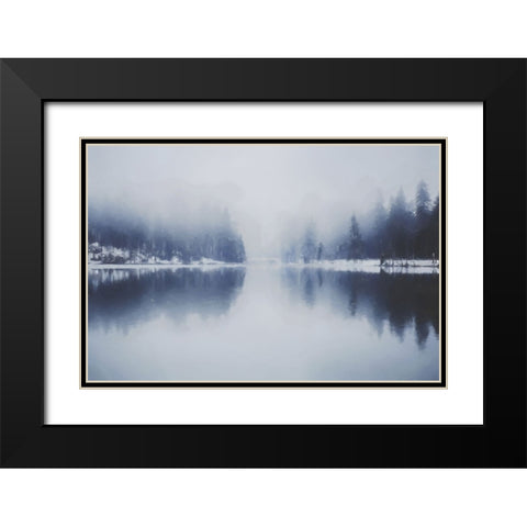 Blue Dawn Black Modern Wood Framed Art Print with Double Matting by Curinga, Kim