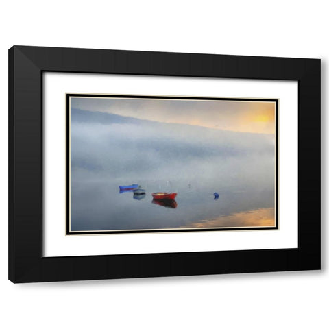 Primary Canoes Black Modern Wood Framed Art Print with Double Matting by Curinga, Kim