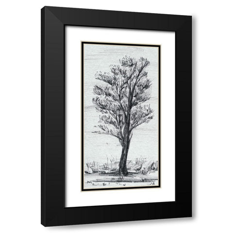 Tree in the Woods II Black Modern Wood Framed Art Print with Double Matting by Wang, Melissa