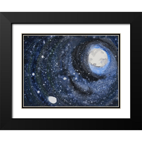 Starry Night Sky III Black Modern Wood Framed Art Print with Double Matting by Ferrell, Erin McGee