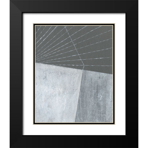Gray Matter Lines I Black Modern Wood Framed Art Print with Double Matting by Fuchs, Jodi