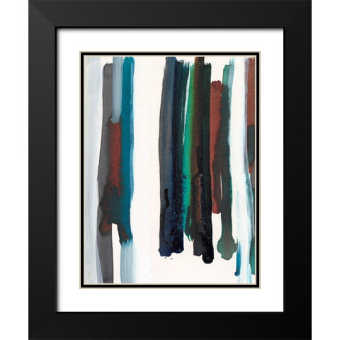 Lyrical Lines III Black Modern Wood Framed Art Print with Double Matting by Fuchs, Jodi