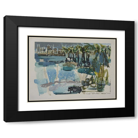 Bahrain Bay  II Black Modern Wood Framed Art Print with Double Matting by Ferrell, Erin McGee