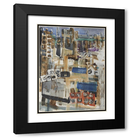Bahrain City II Black Modern Wood Framed Art Print with Double Matting by Ferrell, Erin McGee