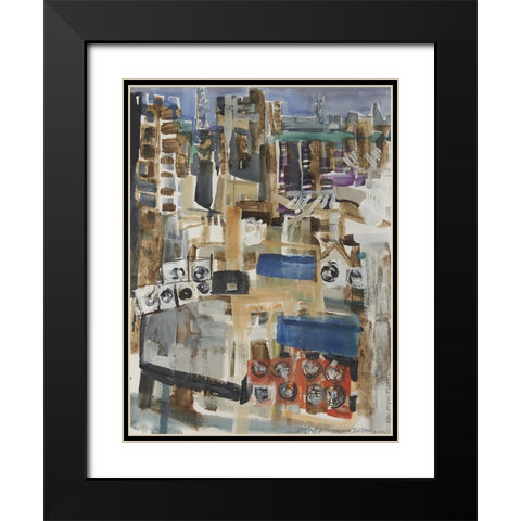 Bahrain City II Black Modern Wood Framed Art Print with Double Matting by Ferrell, Erin McGee