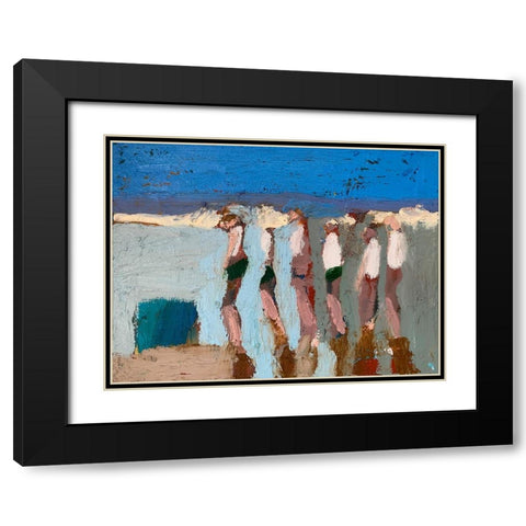 Beach Walkers II Black Modern Wood Framed Art Print with Double Matting by Ferrell, Erin McGee
