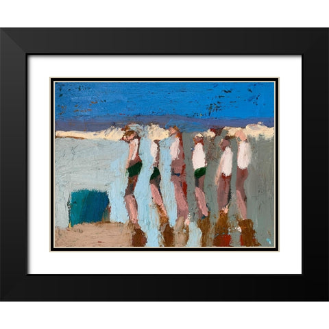 Beach Walkers II Black Modern Wood Framed Art Print with Double Matting by Ferrell, Erin McGee