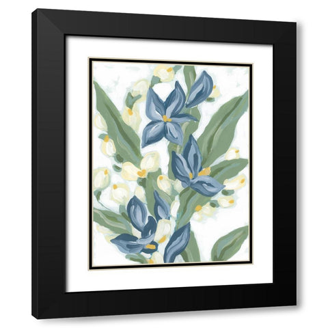 Blue Nettle II Black Modern Wood Framed Art Print with Double Matting by Vess, June Erica
