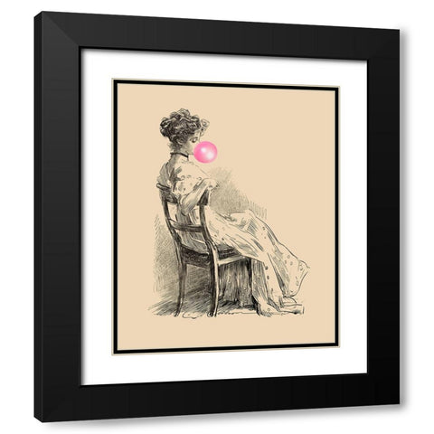 Victorian Ladies Misbehaving III Black Modern Wood Framed Art Print with Double Matting by Longley, Alicia