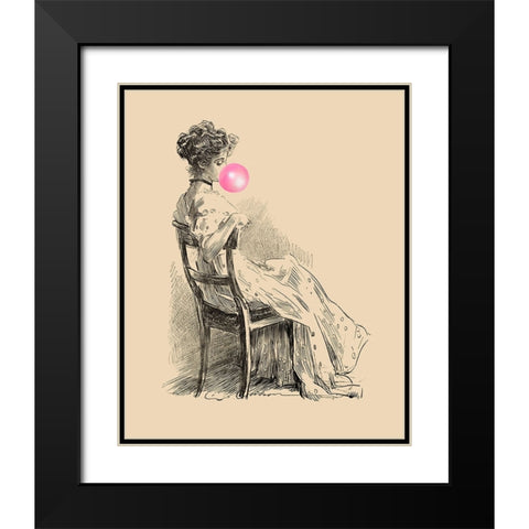 Victorian Ladies Misbehaving III Black Modern Wood Framed Art Print with Double Matting by Longley, Alicia
