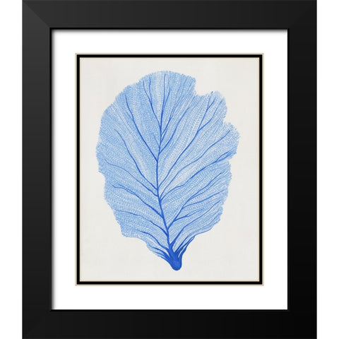 Indigo Sea Fan II Black Modern Wood Framed Art Print with Double Matting by OToole, Tim