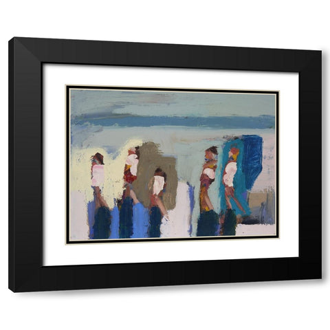 Shell Gathers I Black Modern Wood Framed Art Print with Double Matting by Ferrell, Erin McGee