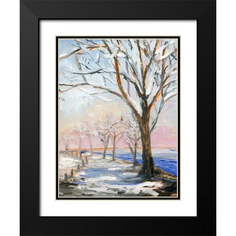 Lakeside in Winter Black Modern Wood Framed Art Print with Double Matting by Iafrate, Sandra