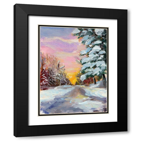 Sunset in Winter Black Modern Wood Framed Art Print with Double Matting by Iafrate, Sandra