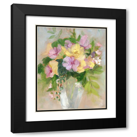 Yellow and Violet Bouquet I Black Modern Wood Framed Art Print with Double Matting by Iafrate, Sandra