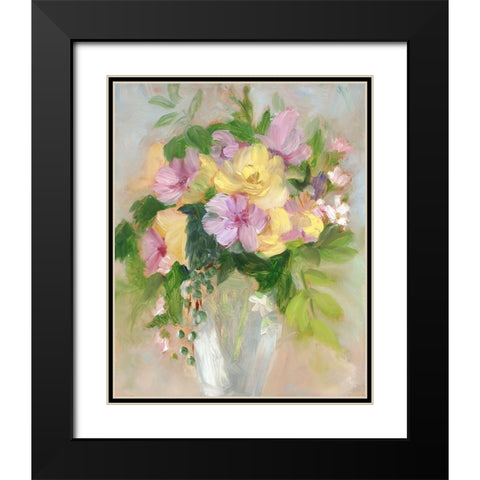 Yellow and Violet Bouquet I Black Modern Wood Framed Art Print with Double Matting by Iafrate, Sandra