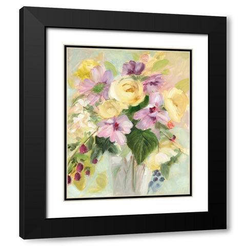 Yellow and Violet Bouquet II Black Modern Wood Framed Art Print with Double Matting by Iafrate, Sandra