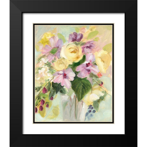 Yellow and Violet Bouquet II Black Modern Wood Framed Art Print with Double Matting by Iafrate, Sandra