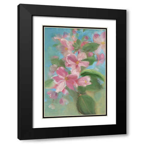 Sweeping Florals Black Modern Wood Framed Art Print with Double Matting by Iafrate, Sandra