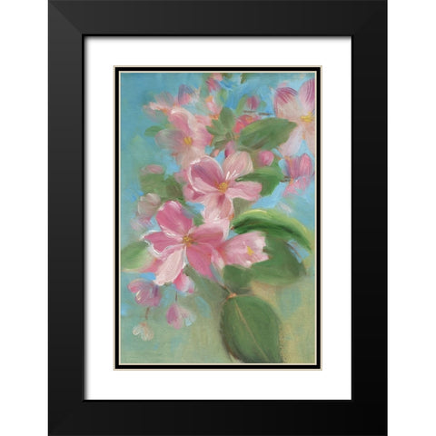 Sweeping Florals Black Modern Wood Framed Art Print with Double Matting by Iafrate, Sandra