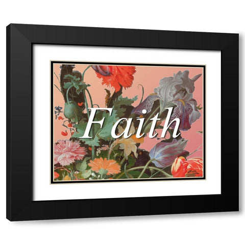 Faith Flowers Black Modern Wood Framed Art Print with Double Matting by Iafrate, Sandra