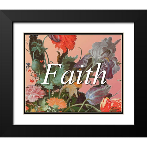 Faith Flowers Black Modern Wood Framed Art Print with Double Matting by Iafrate, Sandra