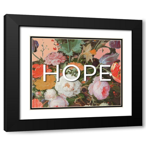 Hope Flowers Black Modern Wood Framed Art Print with Double Matting by Iafrate, Sandra